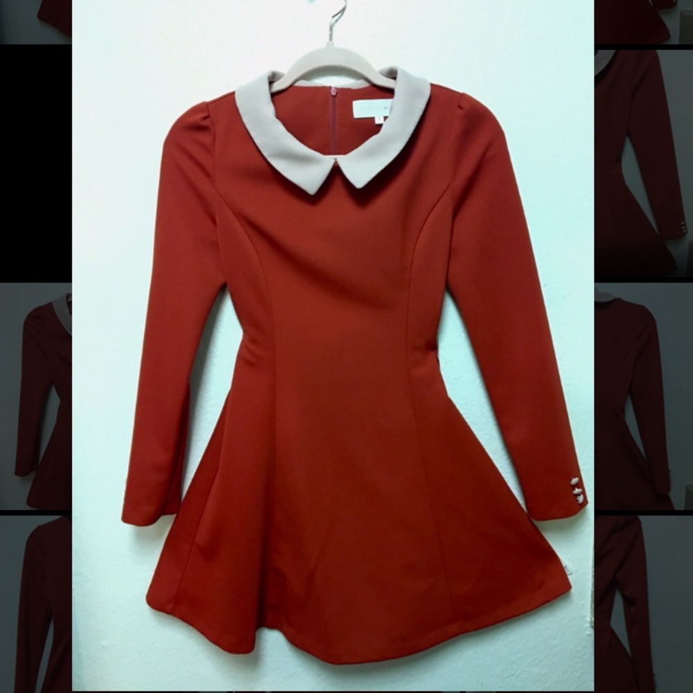 Peter-Pan Collar Dress with Long Sleeves